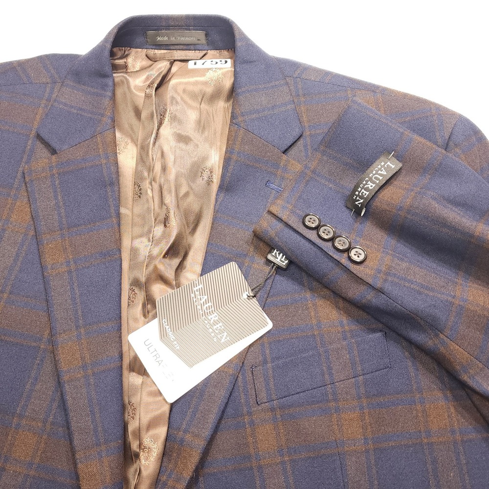 Lauren Ralph Lauren Lexington UltraFlex Men's 48R Blue Plaid Blazer NWT - Picture 6 of 16